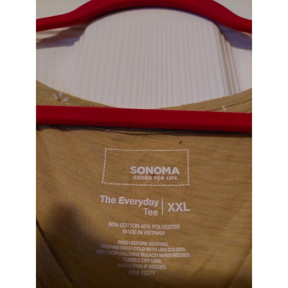 Sonoma XXL Green Floral V Neck The Everyday Tee - Picture 2 of 3